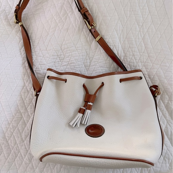 Dooney & Bourke Bags Dooney And Bourke White And Tan Pebble Leather